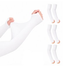 디어픽스 남녀공용 냉감 아이스 쿨토시 팔토시, 손등커버형 화이트, 3개