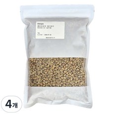신선한 스페셜 에티오피아 아리차 G1 커피 생두, 500g, 4개