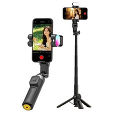 AOCHUAN SMART M3Pro mini 스마트폰 짐벌 AI 자동 추적 안티셰이크 블루투스 셀카봉 삼각대 겸용 접이식 Vlog 유튜브 촬영용, 1개, 검은색, m3promini