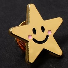 스마일 스타 뱃지 귀여운 별 배지 브로치 포인트 악세사리