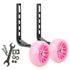 안전키드 광폭 무소음 어린이 자전거 보조바퀴 12인치~20인치 호환, 1세트, 4cm, 핑크