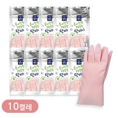 명진 단미니 고무장갑, 핑크, 소(S), 10개