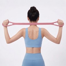 라이프엔라이크 운동 밴드 스트레칭 밴드 손잡이형 어깨 자세교정 홈트 요가 밴드 고무밴드, 2개, 핑크