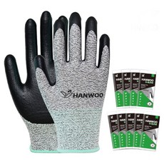 한우 HANWOO 케이글로브 NBR 코팅 스마트터치 작업장갑 택배 운전 포장, 10세트