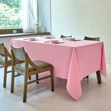 캐프마켓 구김방지 호텔 테이블보 식탁보, 1개, 6인(200 x 140 cm), 핑크