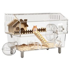 대형 햄스터 리빙박스 고화질 투명 햄스터 케이지 아크릴 햄스터집, 투명하다, 1개