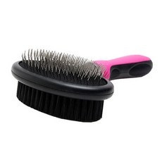 Babion 寵物雙面針梳鬃毛彈性梳 038R 198 x 114 x 49.5 mm, 粉紅色 + 黑色, 1個