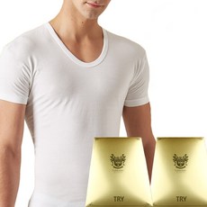 홈이 트라이 남성용 초프리미엄 100수 반팔런닝 2매입 3매입 국내산