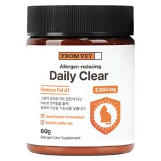 프롬벳 데일리 클리어 고양이 털 알러지 알레르기 완화 보조제 영양제 60g, 1개