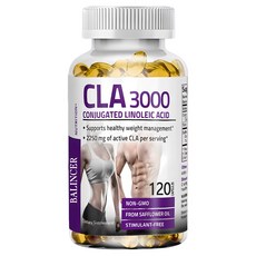 CLA 3000 초고효능 건강한 체중 관리 지원 지방 연소 식욕 자극 근육 및 근육 탄력 강화 리놀레산 결합 비자극성, 1병, 120정, 1개