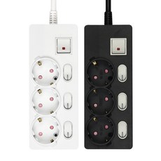 아이정 국산 멀티탭 추천 개별 과부하 3구 기숙사준비물, 개별 3구 잉크 블랙, 1개, 1.5m