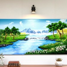 [건강을가져오는 26년형] 소나무그림 산수화 물 풍경화 인테리어액자, 소나무산수화(가로)