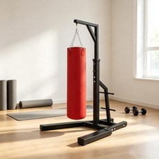 행거 펀치볼 샌드백걸이 샌드백거치 스탠딩 샌드백 거치대 222-242cm, 블랙