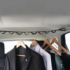 버딩 차량용 스트랩 트렁크 옷걸이 다용도 행거 수납걸이 뒷자석 걸이, 블랙, 1개