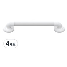 올지 템바보드 안전바 핸드레일 안전손잡이 스텐 계단 욕실 화장실 유리, 화이트 템바보드, 4세트