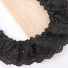 면레이스)6센치 한송이주름면레이스, 블랙