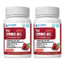 오스틴제약 크랜베리 골드 식약처인증 HACCP 요로건강, 2개, 60정