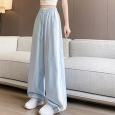 무니유유 사이드라인 바스락 쿨링 가벼운 하이웨스트 조거/와이드 밴딩 트레이닝 팬츠
