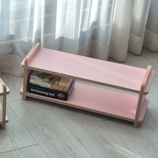 아이존 국내제작 현관 신발장 원목 유아 수납장 교구장 슈벤치, 2단, 핑크