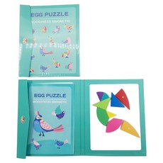 원목 칠교 놀이 탱그램 자석 칠교 교구 교재 퍼즐 모양만들기 종류다양, 1개, 1인용, 옵션8번민트