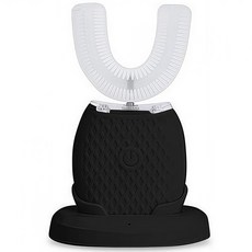 커채 u형 전동칫솔 치아미백기 방수 구강 청결 초음파 스케일링, 베이스 충전 블랙, 1개, XYQ01