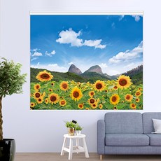 [아르테홈] 실사 암막롤스크린 (꽃2 마이산해바라기)