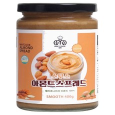 아쫀쿠 맛쿡아몬드스프레드400g 무첨가 아몬드쨈 아몬드버터 스무스, 1개, 400g