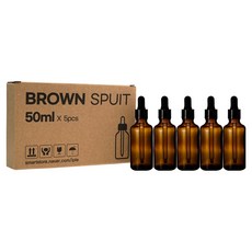 닥터보틀 갈색병 스포이드 유리용기, 스포이드 50ml, 5개, 브라운