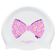 오호라스튜디오 링클 실리콘 수영모자, 벚꽃리본 핑크, 1개