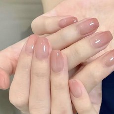 해피유통 여성 자연 반투명 누드 컬러 네일팁 S, 누드색, 1개