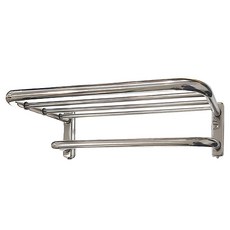 바스원 무타공 국산 2단 선반 수건걸이, 실버, 1개
