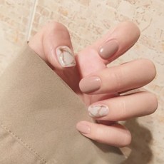 필링업 붙이는 셀프 네일팁 24p 인조손톱, 1개, 모카마블