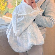 마롤로뜨 뜨왈드주이 극세사 아기띠워머 블랭킷 후드 유모차담요, 블루 뜨왈_극세사 아기띠 워머