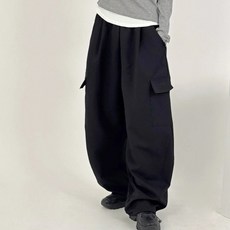 바이일이오 여성 벌룬핏 와이드 투웨이 원턱 포켓 코튼 카고 밴딩 팬츠