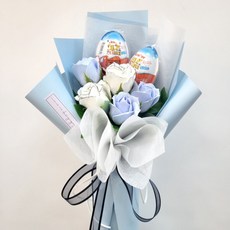 장미비누꽃 킨더조이꽃다발 유치원 초등학교 졸업식 입학식 발표회 연주회 학예회, 블루, 블루