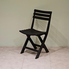 하프만가구 튼튼한 플라스틱 실내외 겸용 접이식 아이비 의자, 블랙, 1개