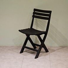 하프만가구 튼튼한 플라스틱 실내외 겸용 접이식 아이비 의자, 블랙, 1개