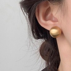 무광 원터치 볼드 콩알 은귀걸이 S925+케이스