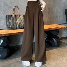 비비디아 가을 여성 하이웨스트 정장 바지 와이드 팬츠 졸업식 면접 오피스 데릴리룩 통바지 5511