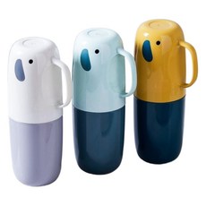 휴대용 손잡이 코끼리 양치컵 1+1, 1세트, 블루+핑크