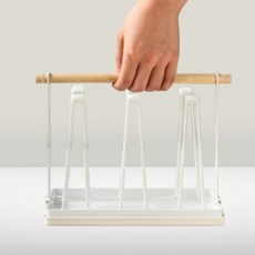 제너럴키친 컵 정리대 6구 우드, 1개, 화이트