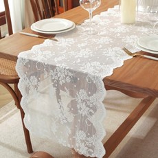 플라워 레이스 테이블러너, 35x180cm, TYPE 02, 1개
