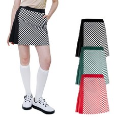 김영주 여성 골프웨어 체커 보드 큐롯 A라인 스커트 치마 라운딩 필드룩