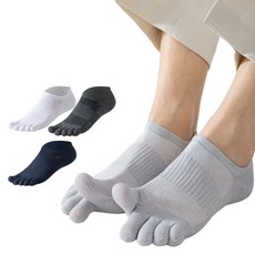 라나즈초이스 남성 항균 방취 발가락 양말 순면 메쉬 숏 삭스 5켤레