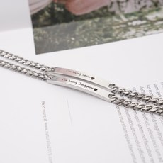 써지컬스틸 CAWAI 이니셜 각인팔찌 치매팔찌 우정 커플팔찌 배회방지