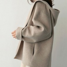 Seofst 여성 숏 모직 후드 코트 가을겨울 루즈핏 데일리 아우터