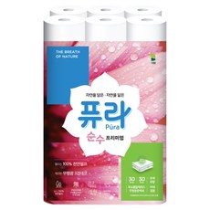 퓨라 순수 프리미엄 천연펄프 화장지 3겹 30m 30롤 1팩, 1개