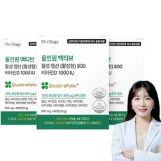 닥터올로지 올인원 활성 엽산 800 비타민D 60정, 3박스, 60회분