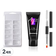 Misscheering 水晶凝膠美甲延長套組, 水晶凝膠 15ml + 延長甲片 100p + 雙頭刷, 2套