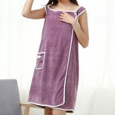 더블스토리 숄더형 원터치 샤워타월가운 샤워 타월 겸용, 차밍퍼플, 1개